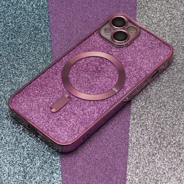 Glitter Chrome Mag case for iPhone 13 6,1" pink