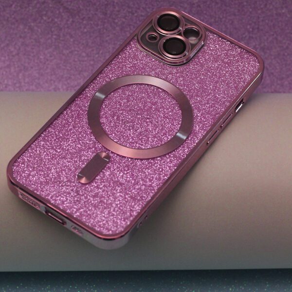 Glitter Chrome Mag case for iPhone 13 6,1" pink