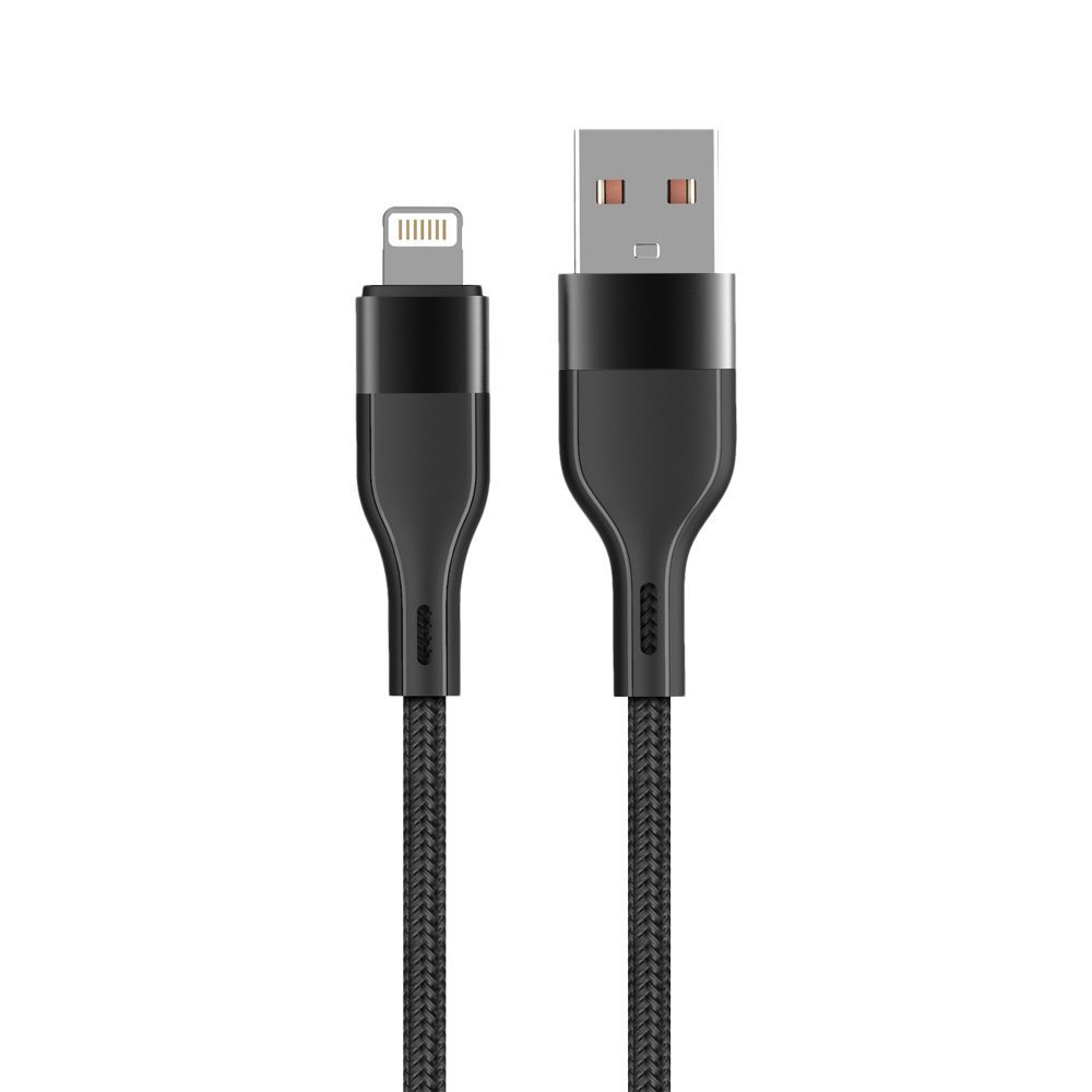 337516_oryg Maxlife MXUC-07 cable USB - Lightning 1,0 m 2,4A black nylon