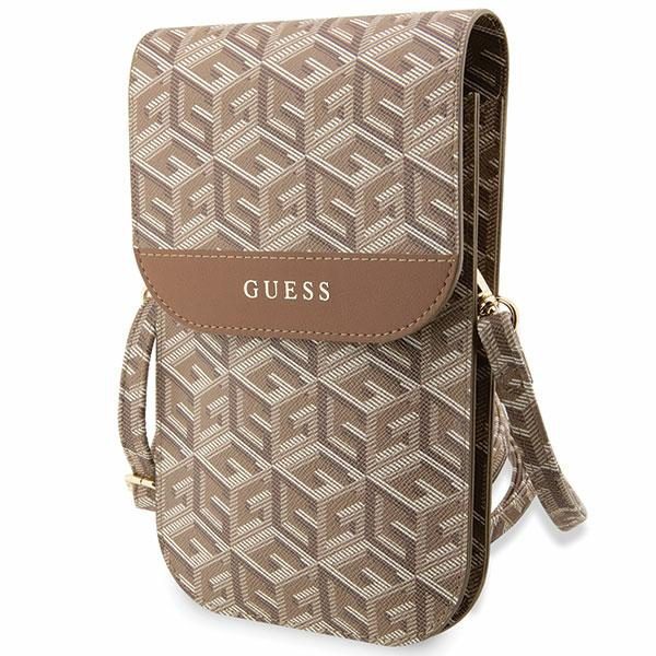 339028_oryg Guess bag for phone GUWBHGCFSEW brown Wallet GCube Stripe