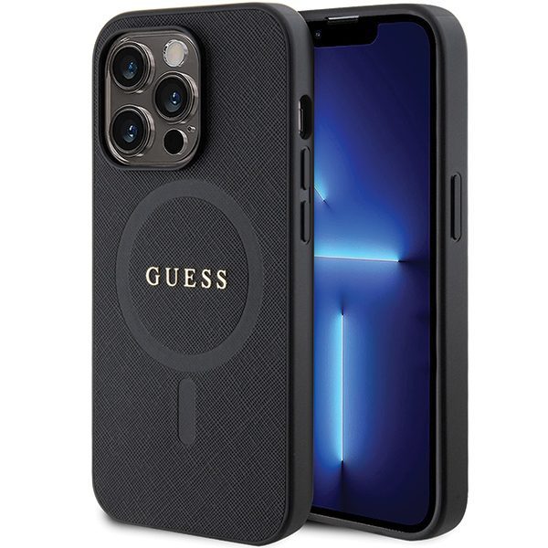 339803_oryg Guess case for iPhone 14 Pro Max 6,7" GUHMP14XPSAHMCK black HC PU Saffiano Magsafe