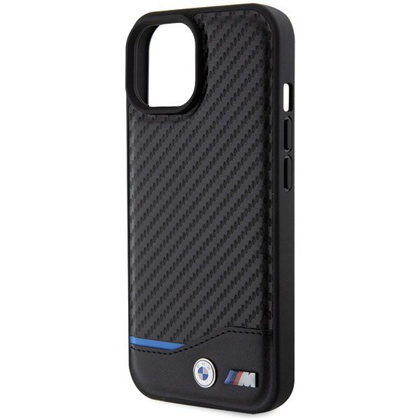 BMW case for iPhone 15 6,1" BMHCP15S22NBCK black HC PU Carbon