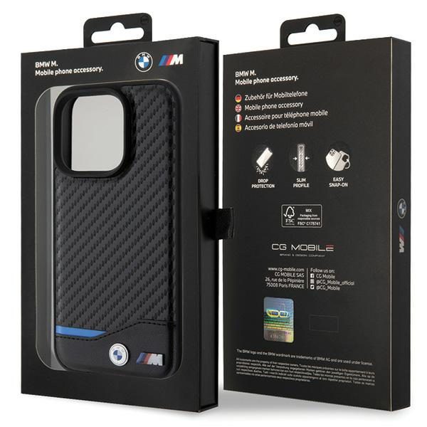 BMW case for iPhone 15 Pro 6,1" BMHCP15L22NBCK black HC PU Carbon