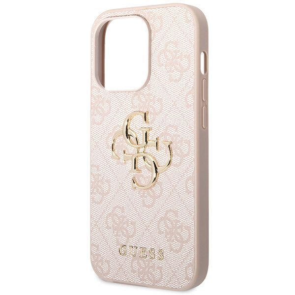 Guess case for iPhone 15 Pro 6,1" GUHCP15L4GMGPI pink HC PU Leather 4G Metal Logo