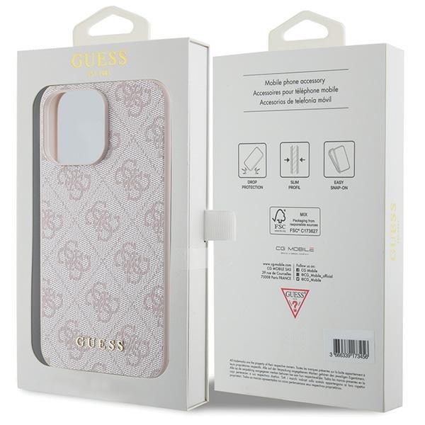 Guess case for iPhone 15 Pro Max 6,7" GUHCP15XG4GFPI pink HC PU 4G Metal Logo