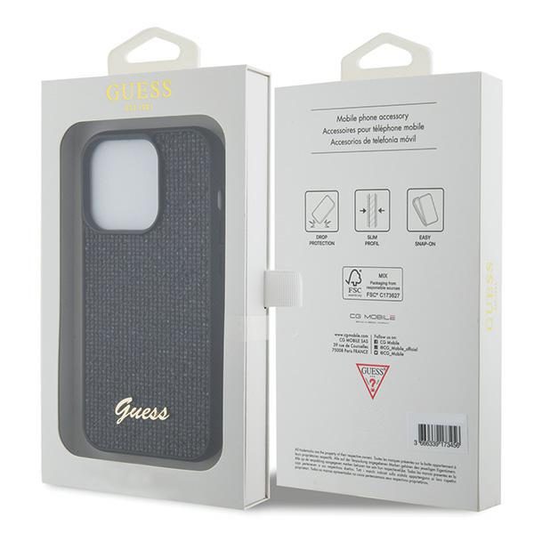 Guess case for iPhone 15 Pro 6,1" GUHCP15LPSFDGSK black HC Sequin Script Metal