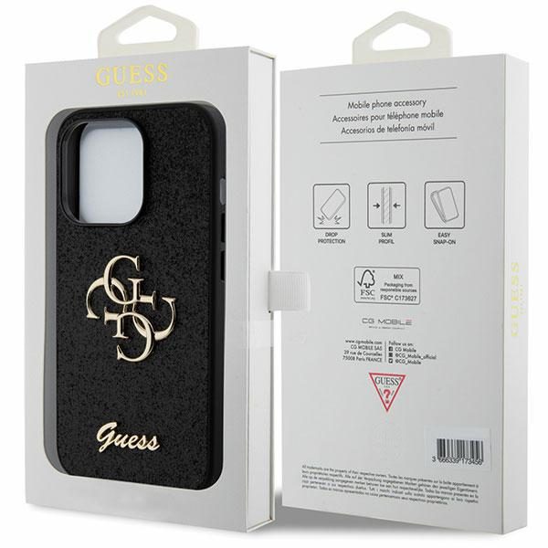 Guess case for iPhone 15 Pro Max 6,7" GUHCP15XHG4SGK black HC Fixed Glitter Big 4G