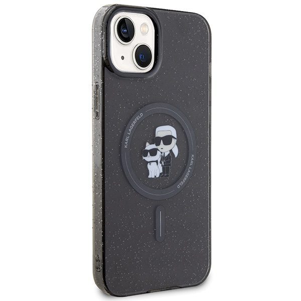 Karl Lagerfeld case for iPhone 15 Plus 6,7" KLHMP15MHGKCNOK black HC Magsafe IML KC Glitter