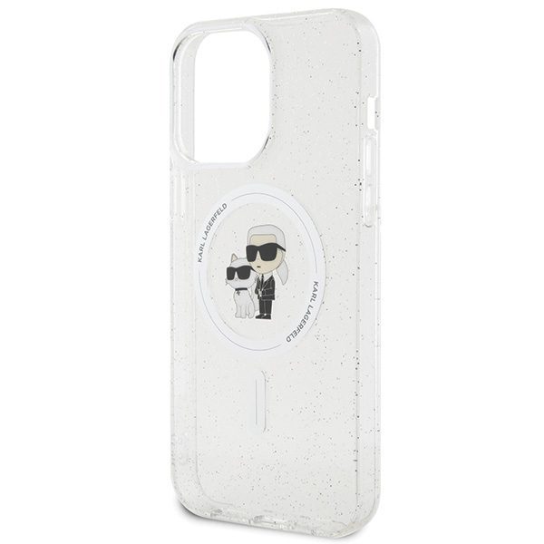 Karl Lagerfeld case for iPhone 15 Pro Max 6,7" KLHMP15XHGKCNOT transparent HC Magsafe IML KC Glitter