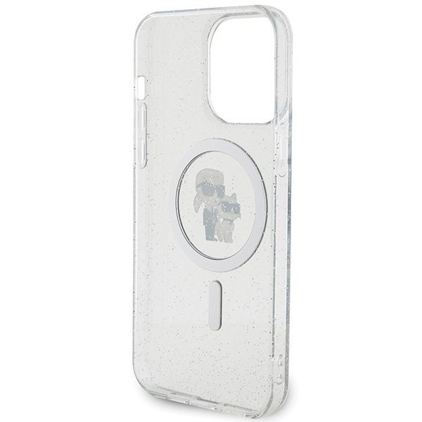 Karl Lagerfeld case for iPhone 15 Pro Max 6,7" KLHMP15XHGKCNOT transparent HC Magsafe IML KC Glitter