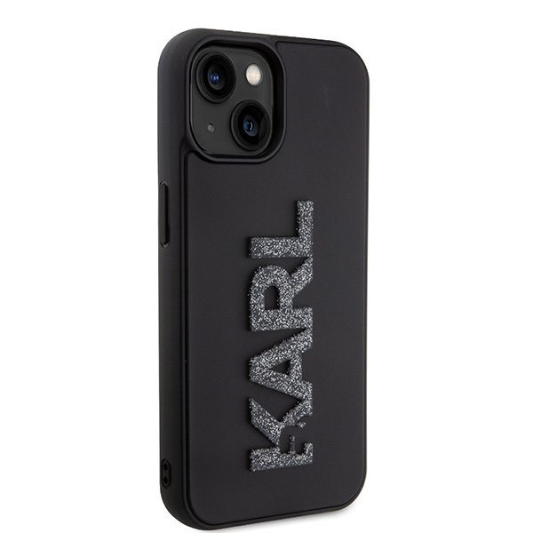 346677_oryg Karl Lagerfeld case for iPhone 15 6,1" KLHCP15S3DMBKCK black HC 3D Logo Glitter