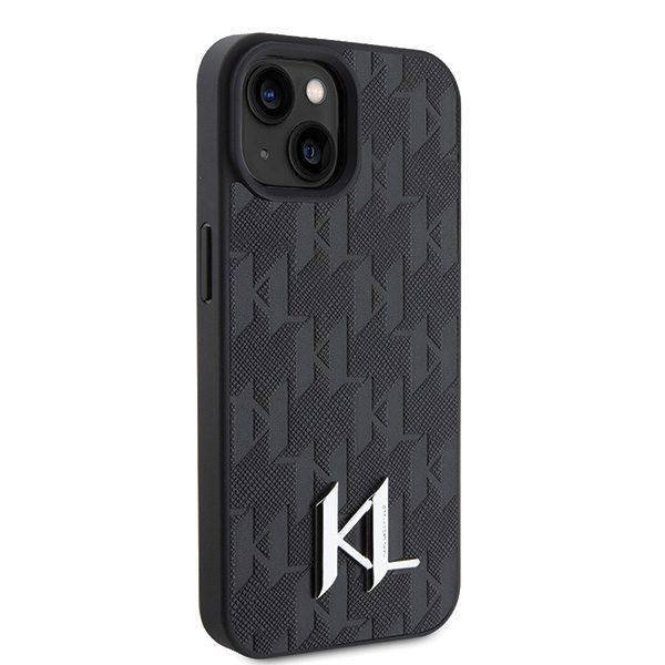 Karl Lagerfeld case for iPhone 15 6,1" KLHCP15SPKLPKLK black HC Hot Stamp Monogram KL Metal Logo