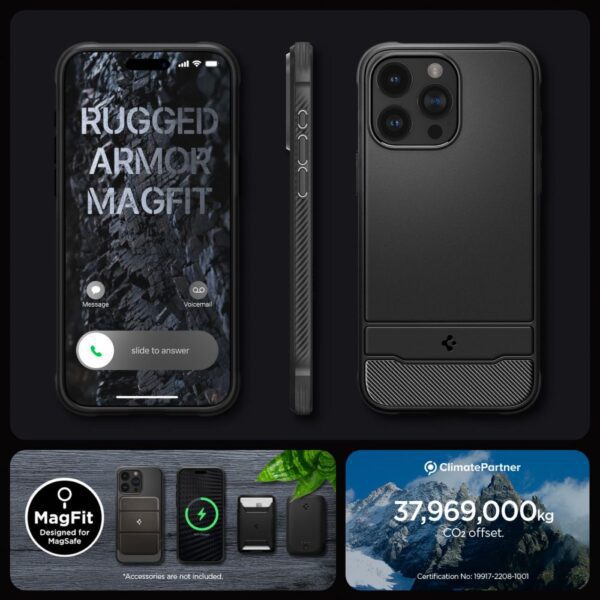 Spigen Rugged Armor Mag Magsafe case for iPhone 15 Pro Max 6,7" matte black