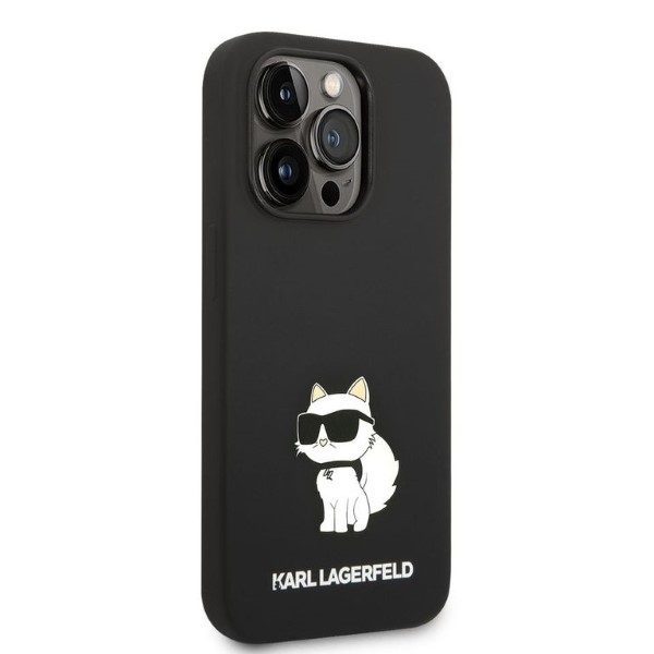 Karl Lagerfeld case for iPhone 14 Pro Max 6,7" KLHCP14XSNCHBCK black hardcase Silicone Choupette