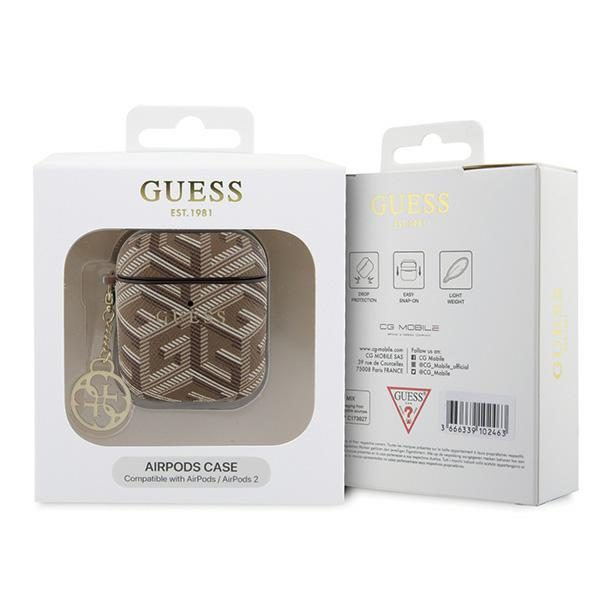 348196_oryg Guess case for AirPods 1 / 2 GUA2PGCE4CW brown Gcube Classic Gold Logo W/Charm