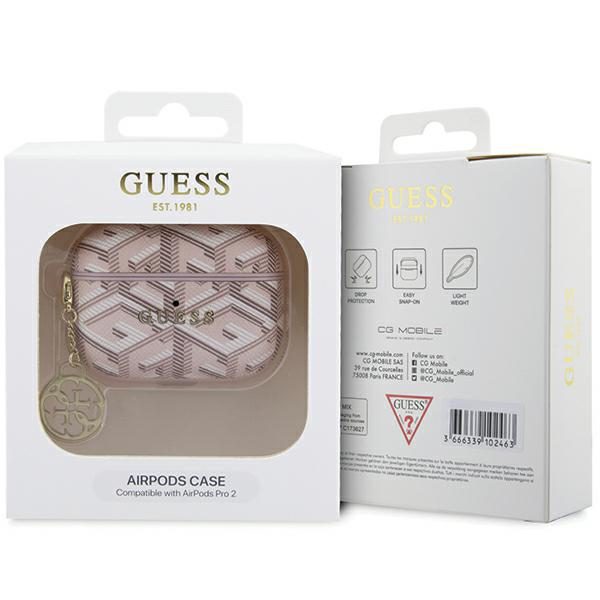 348213_oryg Guess case for AirPods Pro 2 GUAP2PGCE4CP pink Gcube Classic Gold Logo W/Charm