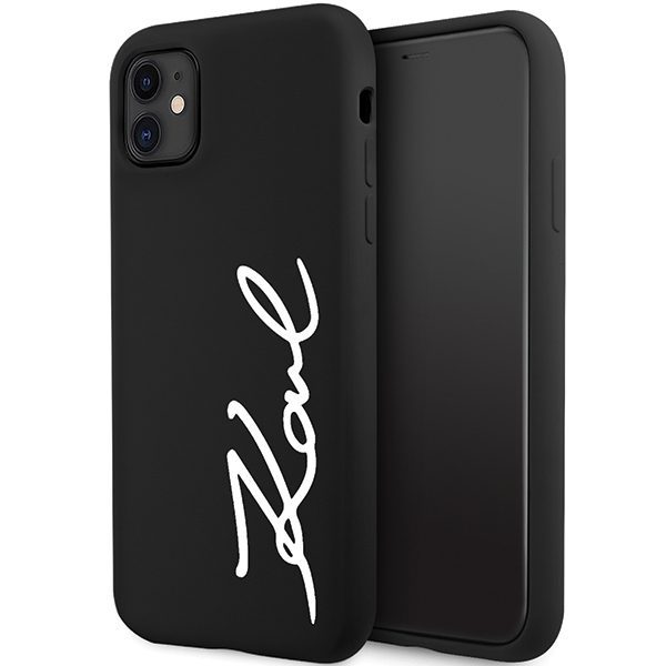 348423_oryg Karl Lagerfeld case for iPhone 11 / XR KLHCN61SKSVGK black hardcase Silicone Signature