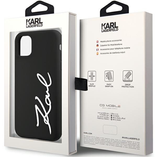 348430_oryg Karl Lagerfeld case for iPhone 11 / XR KLHCN61SKSVGK black hardcase Silicone Signature