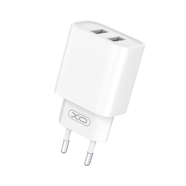 348902_oryg XO wall charger CE02C 2x USB 2,1A white + USB-C cable