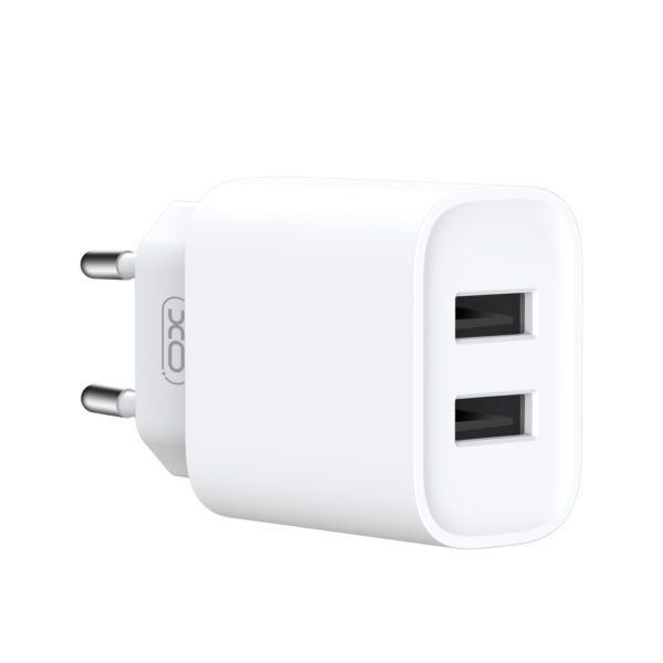 348903_oryg XO wall charger CE02C 2x USB 2,1A white + USB-C cable