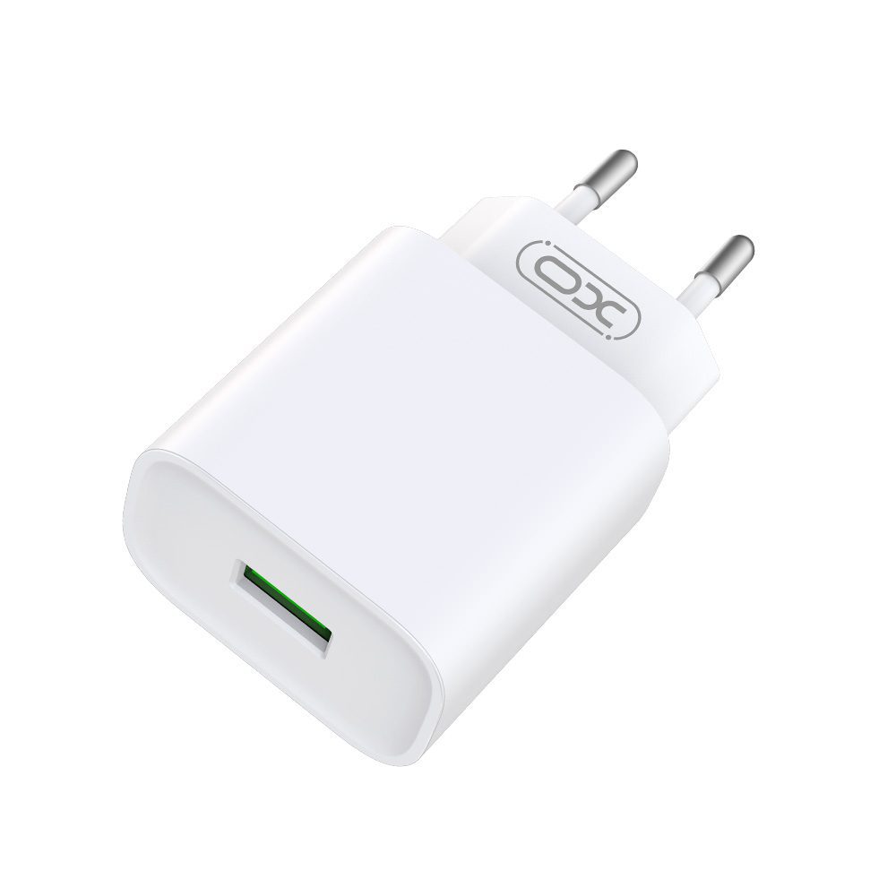 348918_oryg XO wall charger CE02D QC 3.0 18W 1x USB white + USB-C cable