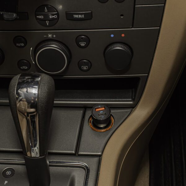 Forever CC-06 PD QC car charger 1x USB-C 1x USB 20W black + USB-C - USB-C cable 60W