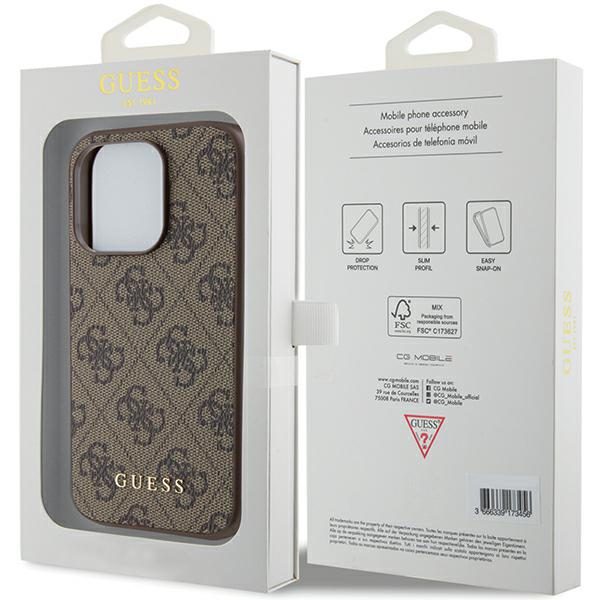 Guess case for iPhone 15 Pro 6,1" GUHCP15LG4GFBR brown HC PU 4G Metal Logo