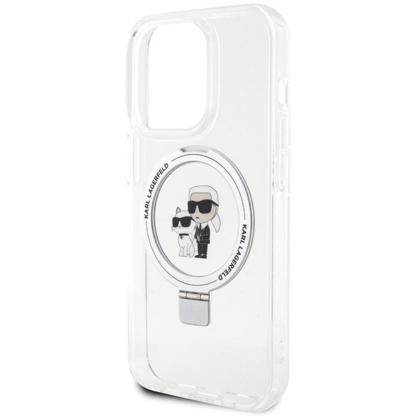 Karl Lagerfeld case for iPhone 14 Pro 6,1" KLHMP14LHMRSKCH white HC Magsafe Ringstand KC