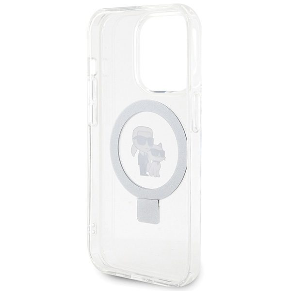 Karl Lagerfeld case for iPhone 14 Pro 6,1" KLHMP14LHMRSKCH white HC Magsafe Ringstand KC
