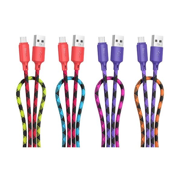 Cable USB A to Micro USB Hoco 2,4A 1 m X116 gradient purple