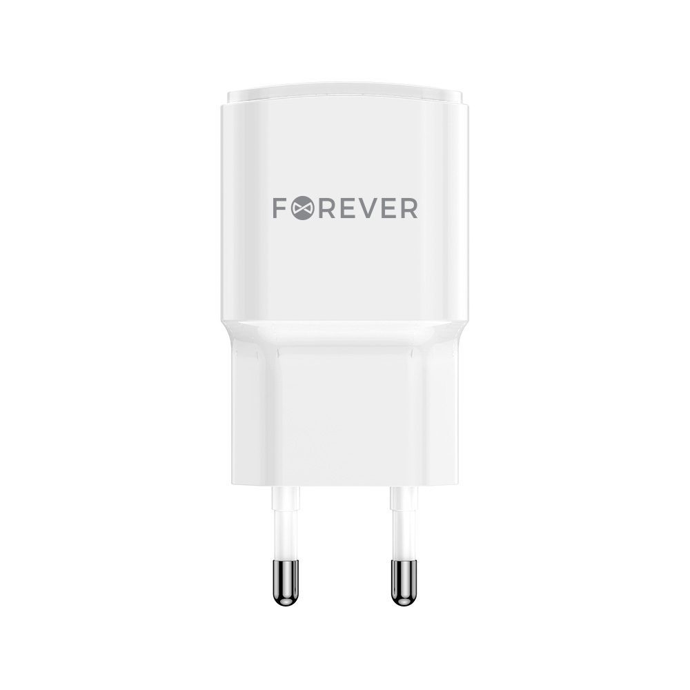 Forever TC-01-20AC PD QC charger 1x USB-C 1x USB 20W white