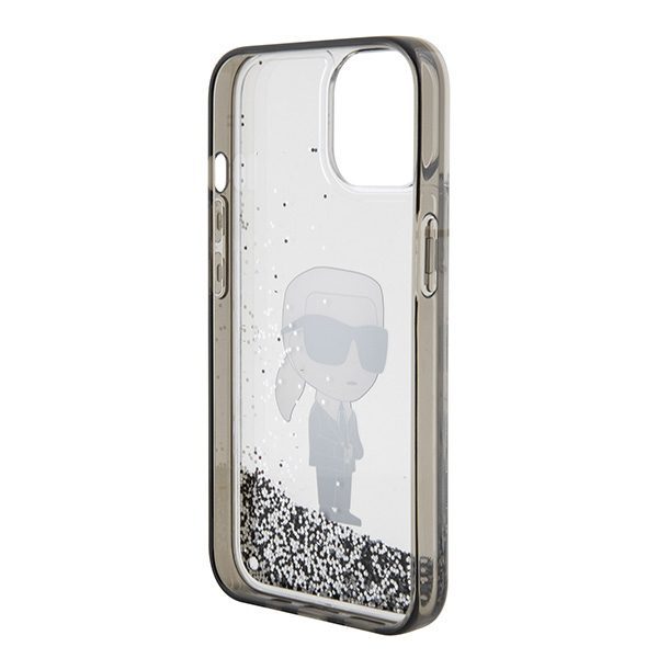 Karl Lagerfeld case for iPhone 15 6,1" KLHCP15SLKKNSK transparentna hardcase Liquid Glitter Ikonik