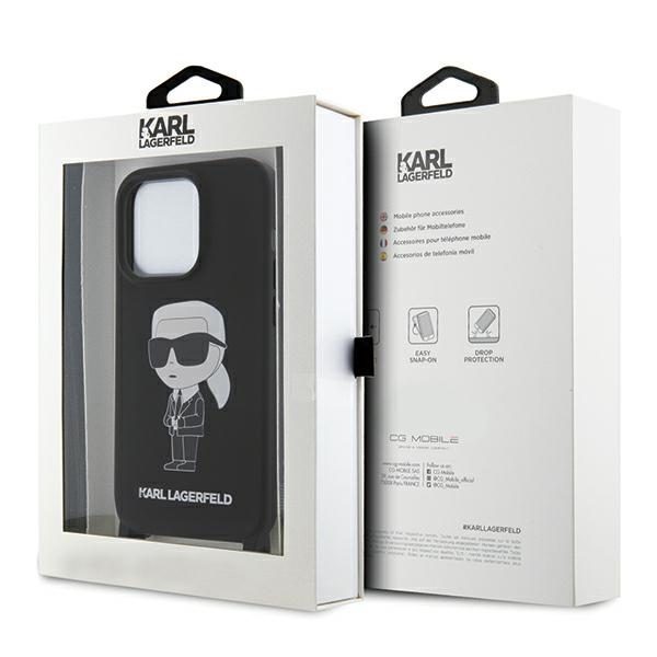 357242_oryg Karl Lagerfeld case for iPhone 15 Pro Max 6,7" KLHCP15XSCBSKNK hardcase black Crossbody Silicone Ikonik