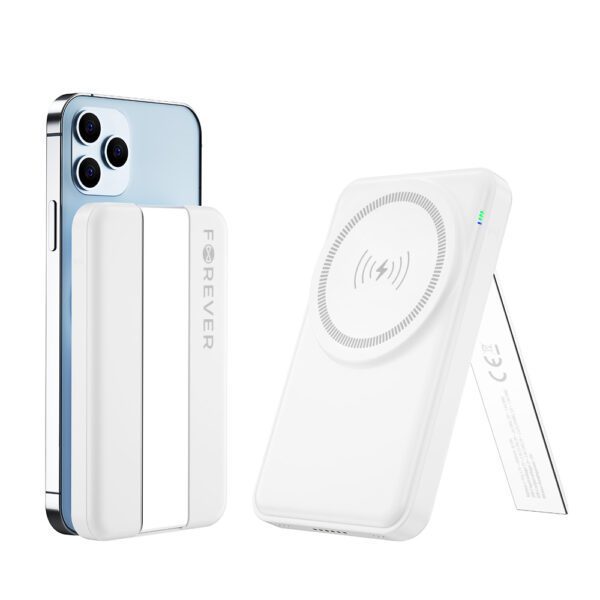 Forever MACS-100 magnetic wireless charging station with power bank white 5in1