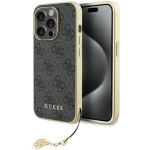 Guess case for iPhone 15 Pro 6,1" GUHCP15LGF4GGR gray hardcase 4G Charms Collection