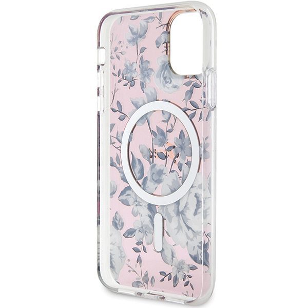 357948_oryg Guess case for iPhone 11 / XR 6.1" GUHMN61HCFWSP pink hardcase Flower MagSafe