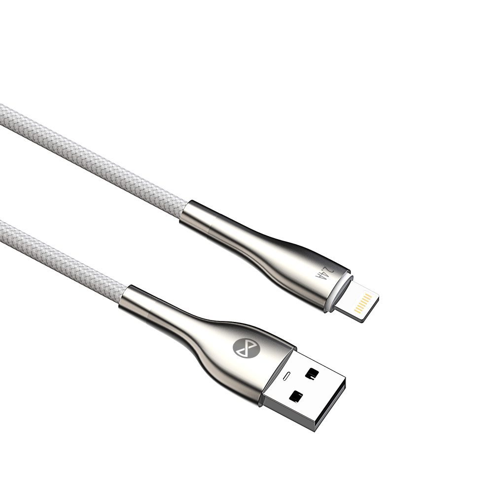Forever Sleek cable USB - Lightning 1,0 m 2.4A white