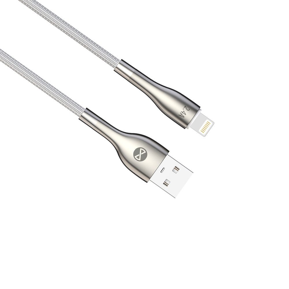 Forever Sleek cable USB - Lightning 1,0 m 2.4A white