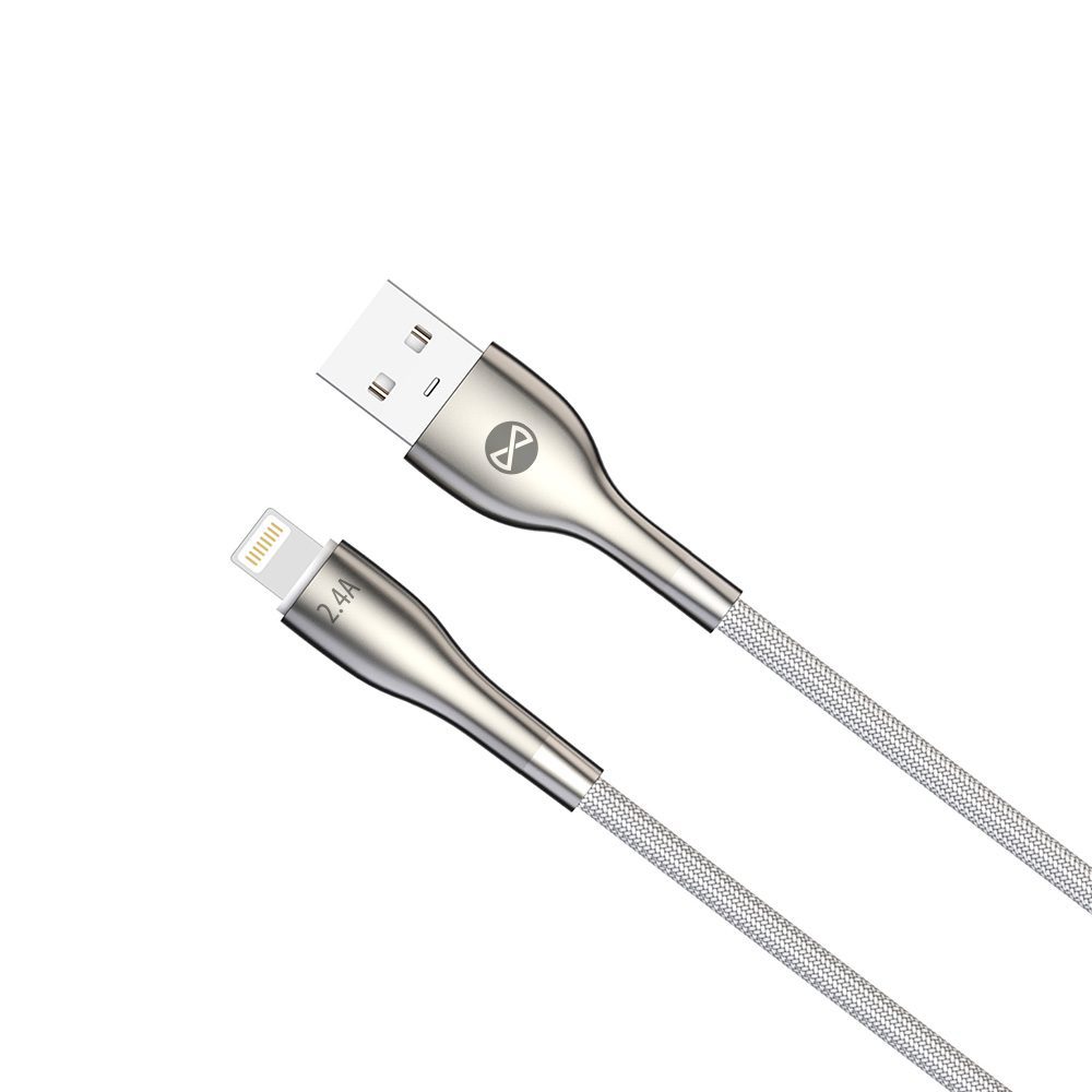 Forever Sleek cable USB - Lightning 1,0 m 2.4A white