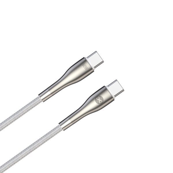 Forever Sleek cable USB-C - USB-C 1,0 m 60W white