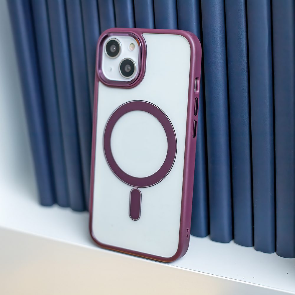Satin Clear Mag case for iPhone 14 6,1" purple