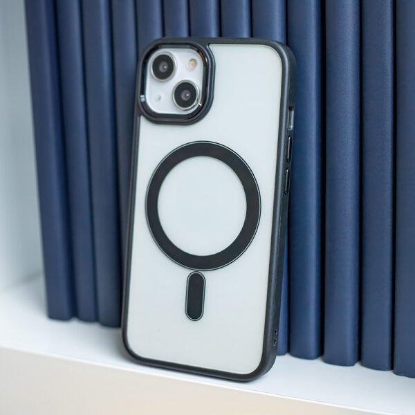 Satin Clear Mag case for iPhone 15 Pro Max 6,7" black