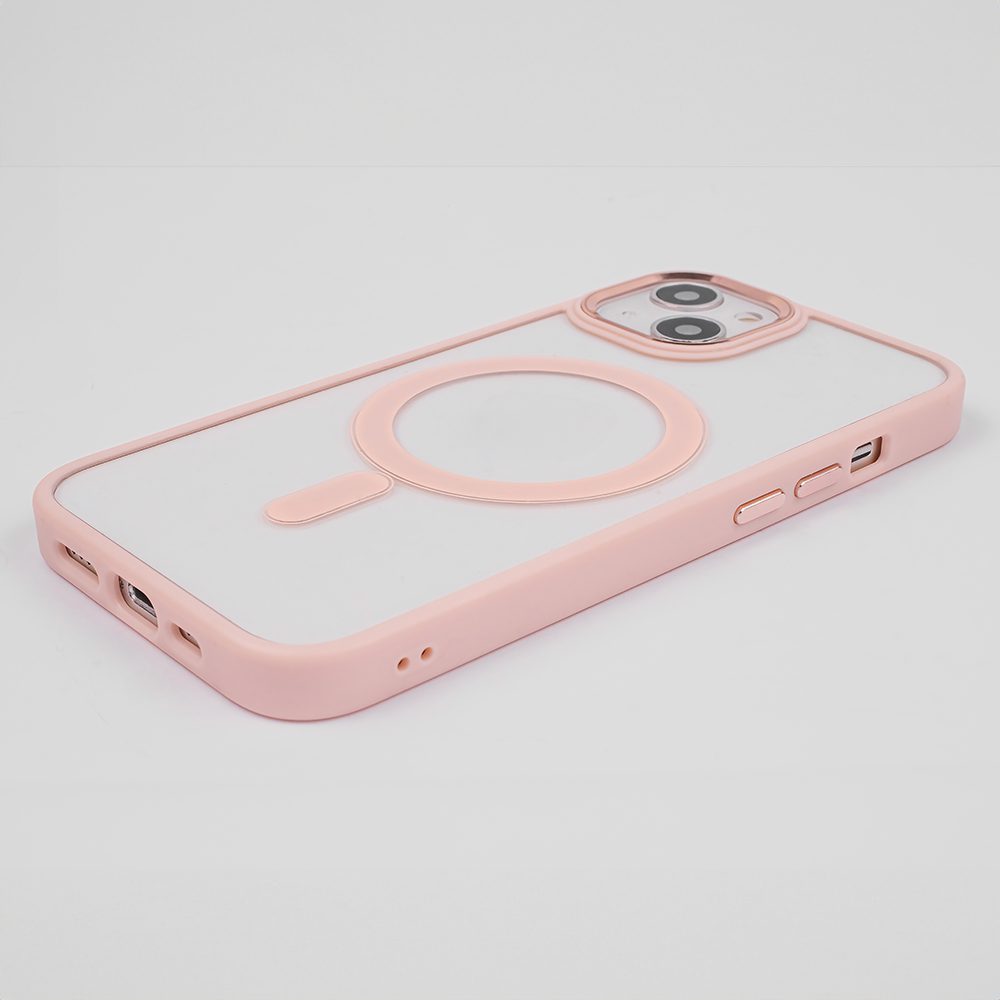 Satin Clear Mag case for iPhone 14 Pro 6,1" pink