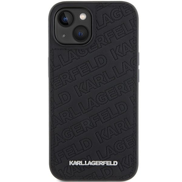 361147_oryg Karl Lagerfeld case for iPhone 15 6,1" KLHCP15SPQKPMK black HC QUILTED K PATTERN