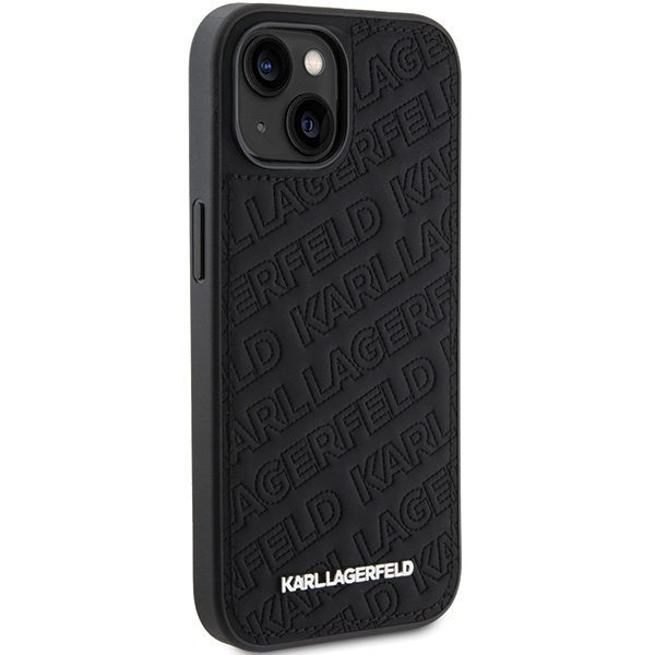 361148_oryg Karl Lagerfeld case for iPhone 15 6,1" KLHCP15SPQKPMK black HC QUILTED K PATTERN
