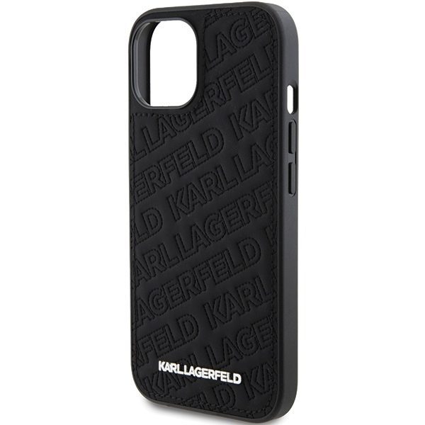 361150_oryg Karl Lagerfeld case for iPhone 15 6,1" KLHCP15SPQKPMK black HC QUILTED K PATTERN