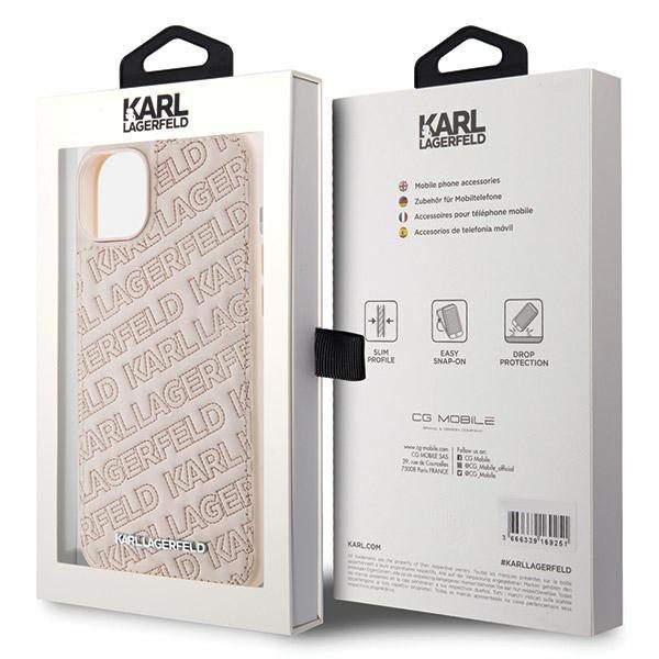 Karl Lagerfeld case for iPhone 15 6,1" KLHCP15SPQKPMP pink HC QUILTED K PATTERN