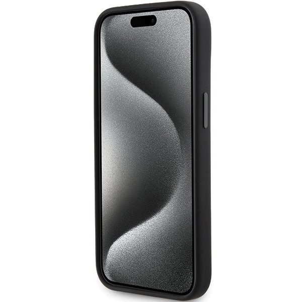 Karl Lagerfeld case for iPhone 15 6,1" KLHCP15SSMHKNPK black HC SILICONE IKONIK METAL PIN