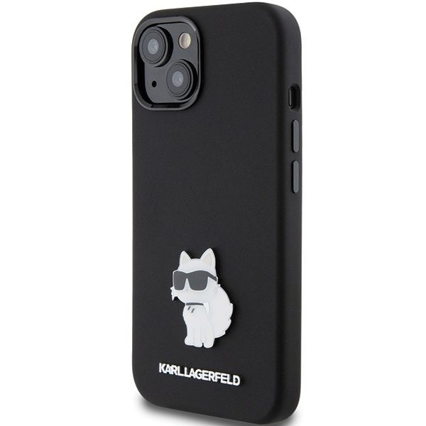 Karl Lagerfeld case for iPhone 15 6,1" KLHCP15SSMHCNPK black HC SILICONE C METAL PIN