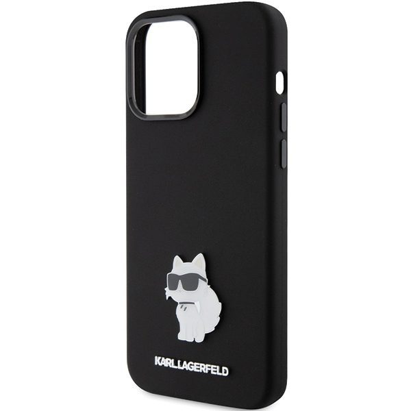 Karl Lagerfeld case for iPhone 15 Pro 6,1" KLHCP15LSMHCNPK black HC SILICONE C METAL PIN